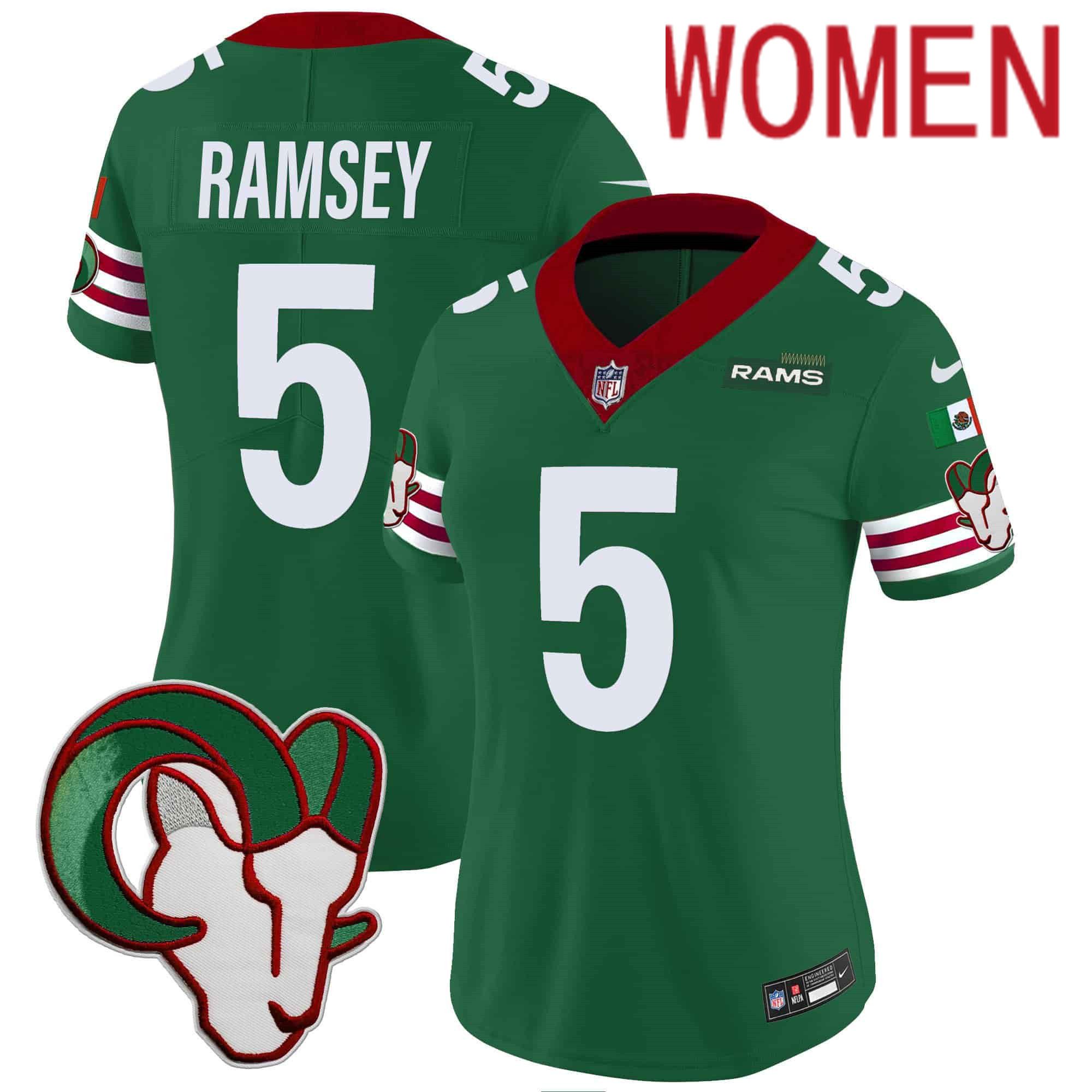 Women Los Angeles Rams #5 Ramsey Green 2024 Nike Mexico Vapor Limited NFL Jersey